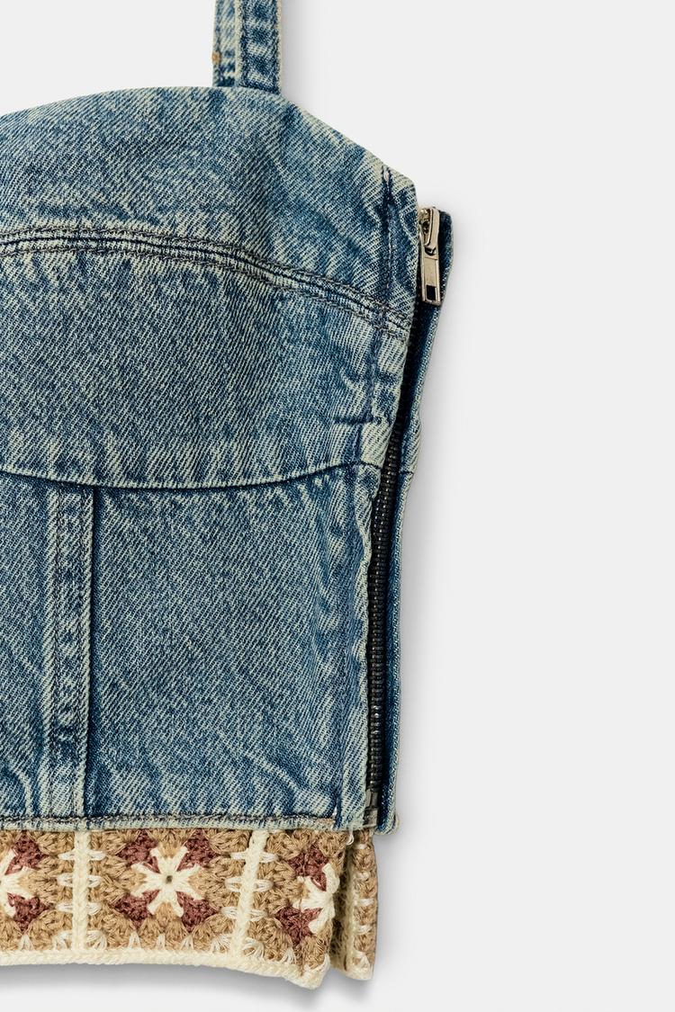 Top Denim Crochet